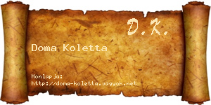 Doma Koletta névjegykártya